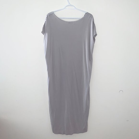 YaYa & Co. Grey T-Shirt Slip Dress Midi Size Large Loose Comfy - Picture 5 of 5